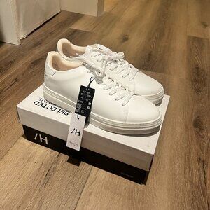 Selected Homme Leather White Sneakers - Size 13